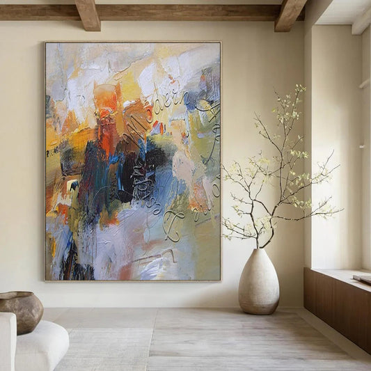 Giant Contemporary Abstract Painting for Wine Tasting Room Interiors