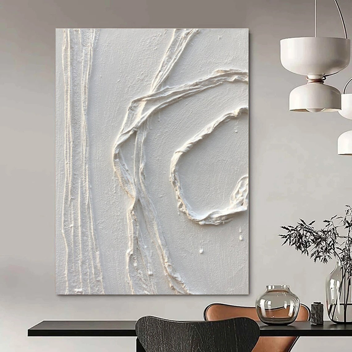 Large-Scale Hand-Painted Abstract Canvas for Living Room and Bar