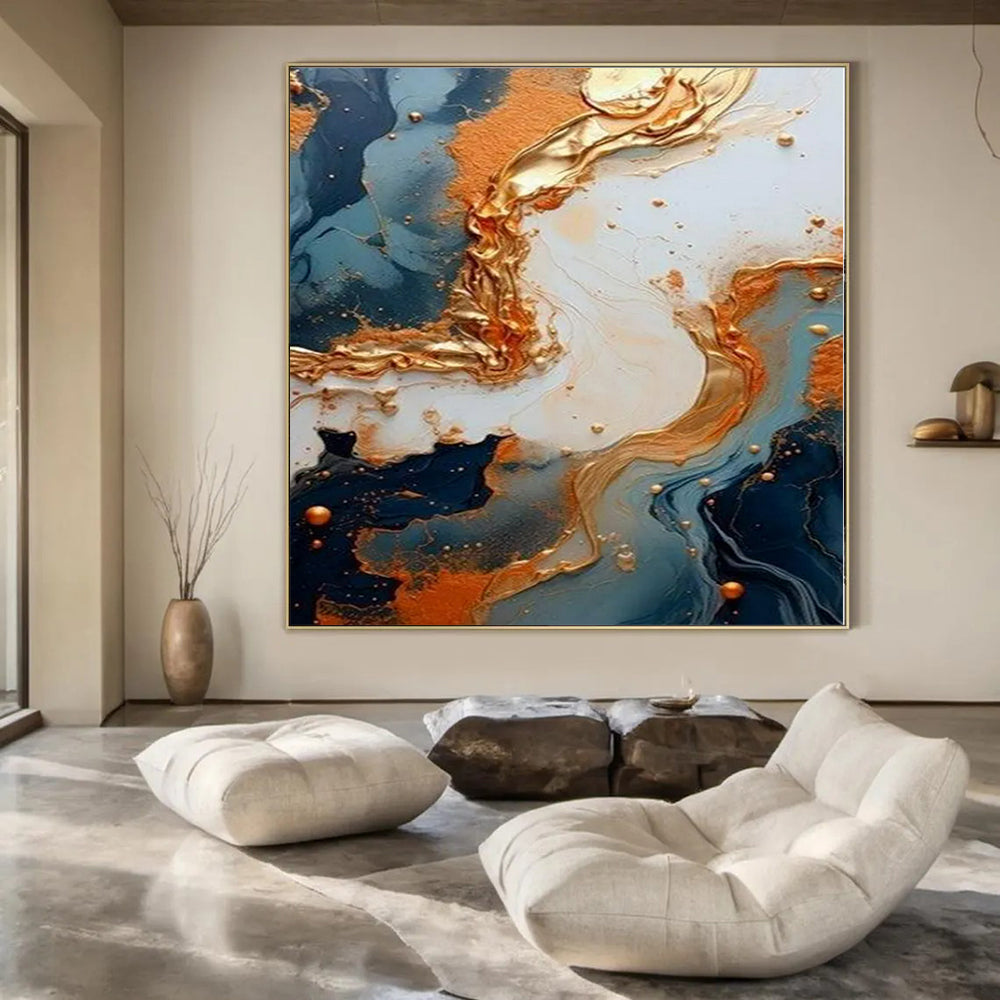 Huge Hand-Painted Contemporary Abstract Canvas for Bedroom Ceilings