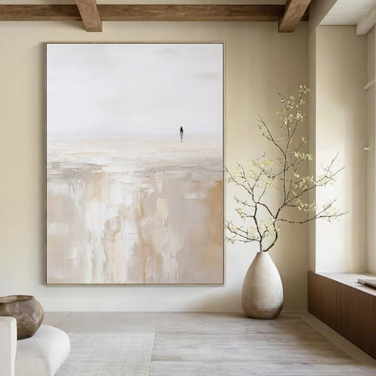 Oversized Custom Hand-Painted Abstract Mural for Office Rooftop Lounges