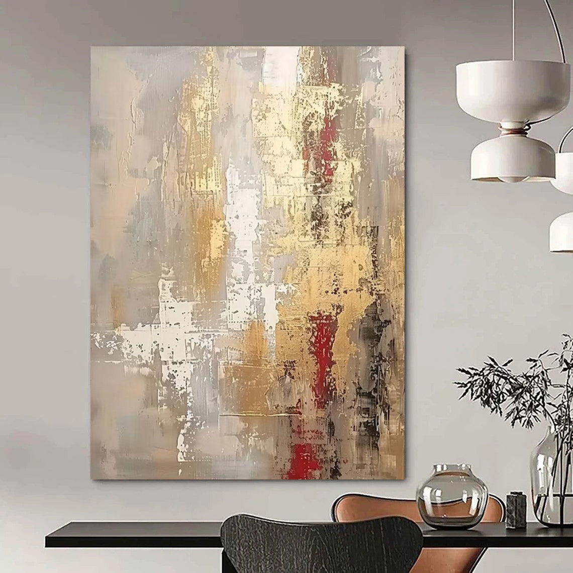 Hand-Painted Large Modern Abstract Wall Art for Family Home Great Rooms