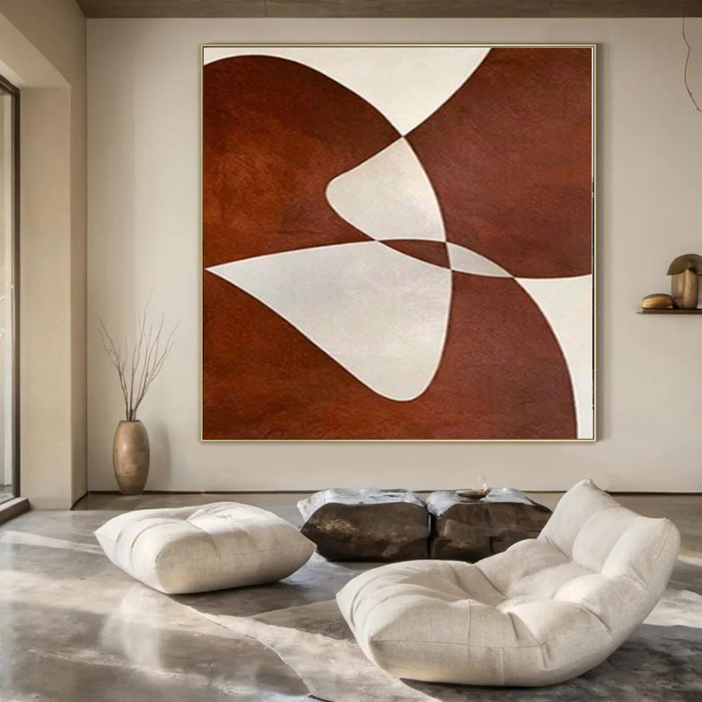 Huge Hand-Painted Contemporary Abstract Painting for Living Room Vaulted Ceilings