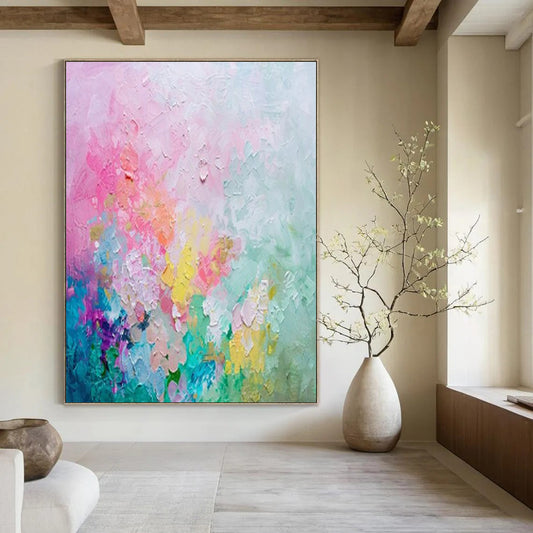 Large Hand-Painted Contemporary Abstract Wall Art for Family Home Game Rooms