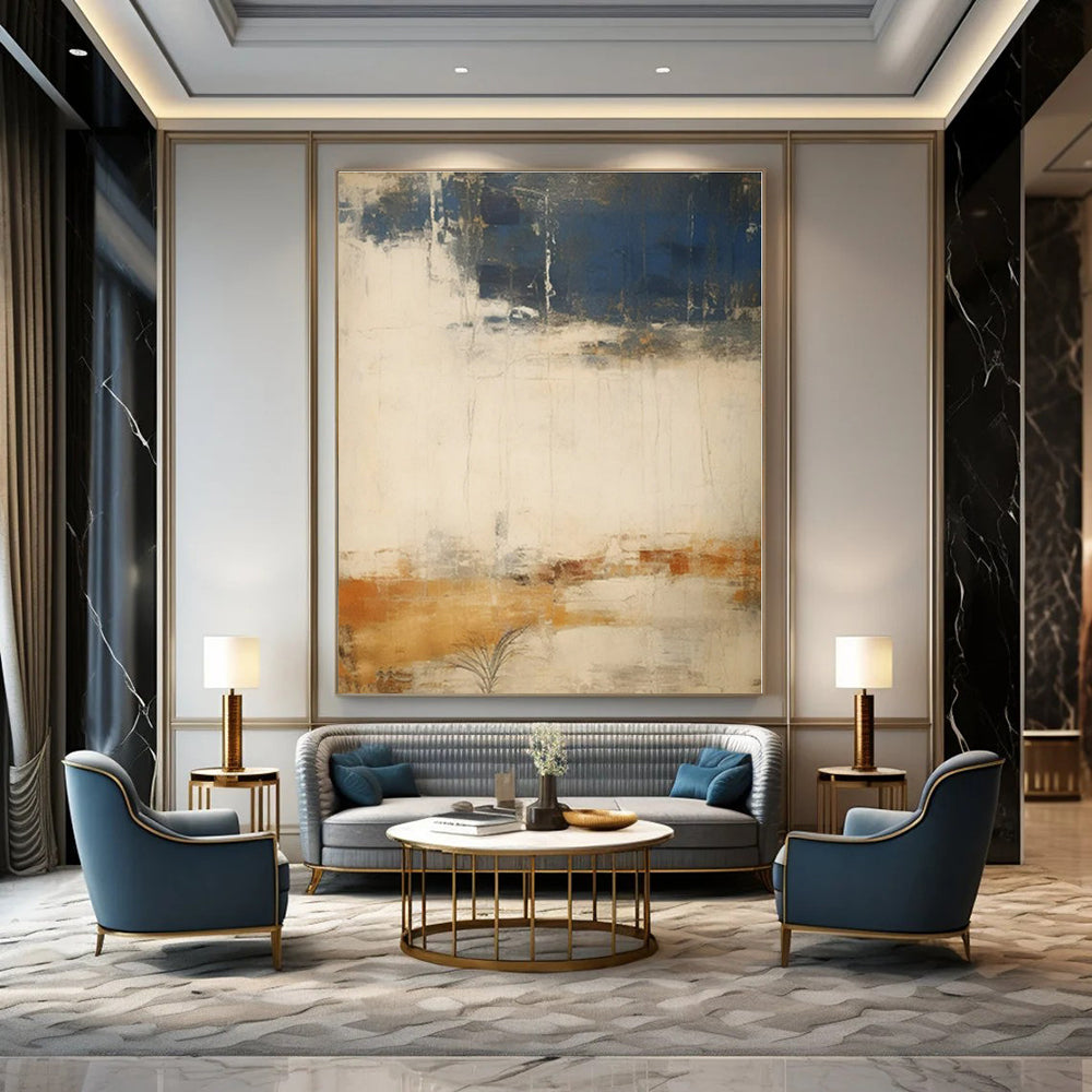 Hand-Painted Bespoke Abstract Canvas for Bedroom and Hotel Suite