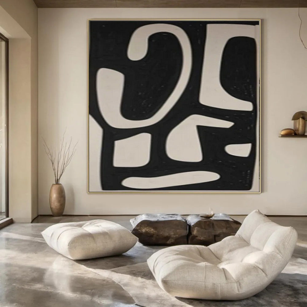 Oversized Hand-Painted Modern Abstract Mural for Family Home Playrooms