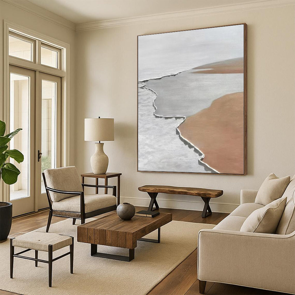 Huge Bespoke Abstract Painting for Home Library Reading Nook Wall
