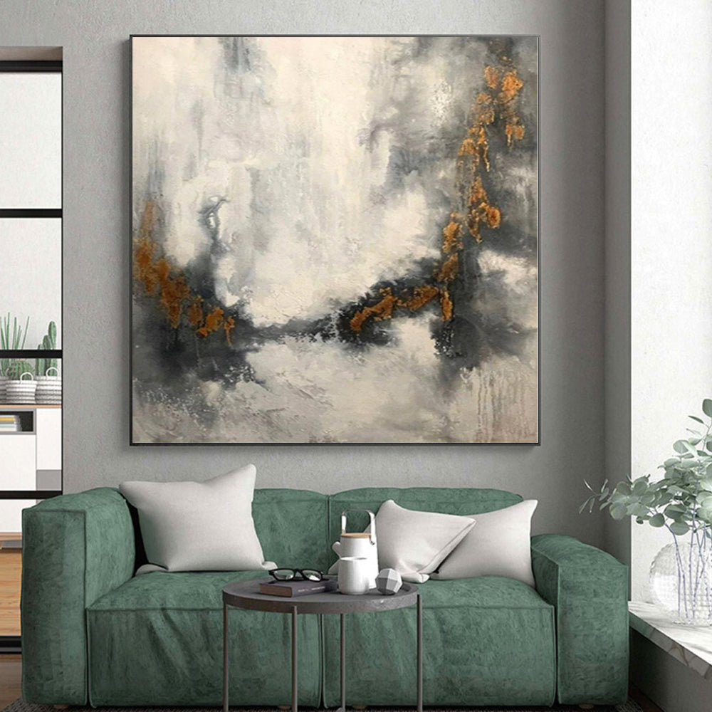 Oversized Custom Abstract Painting for Home Wine Cellar Bottle Storage and Tasting Counter Walls