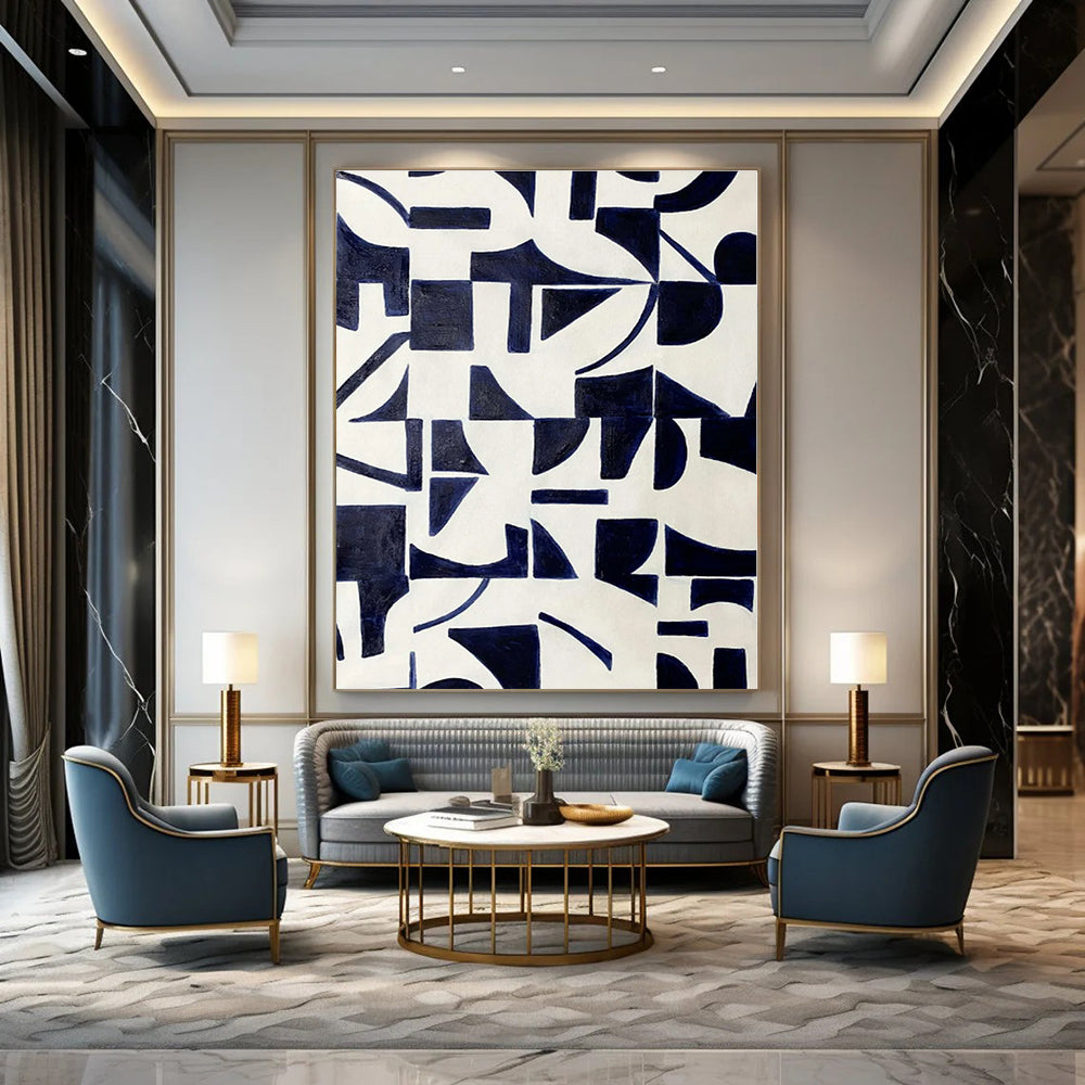 Custom Hand-Painted Abstract Canvas for Bedroom and Office