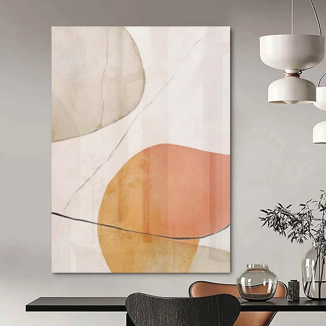 Extra-Huge Hand-Painted Modern Abstract Canvas for Family Home Outdoor Living Rooms