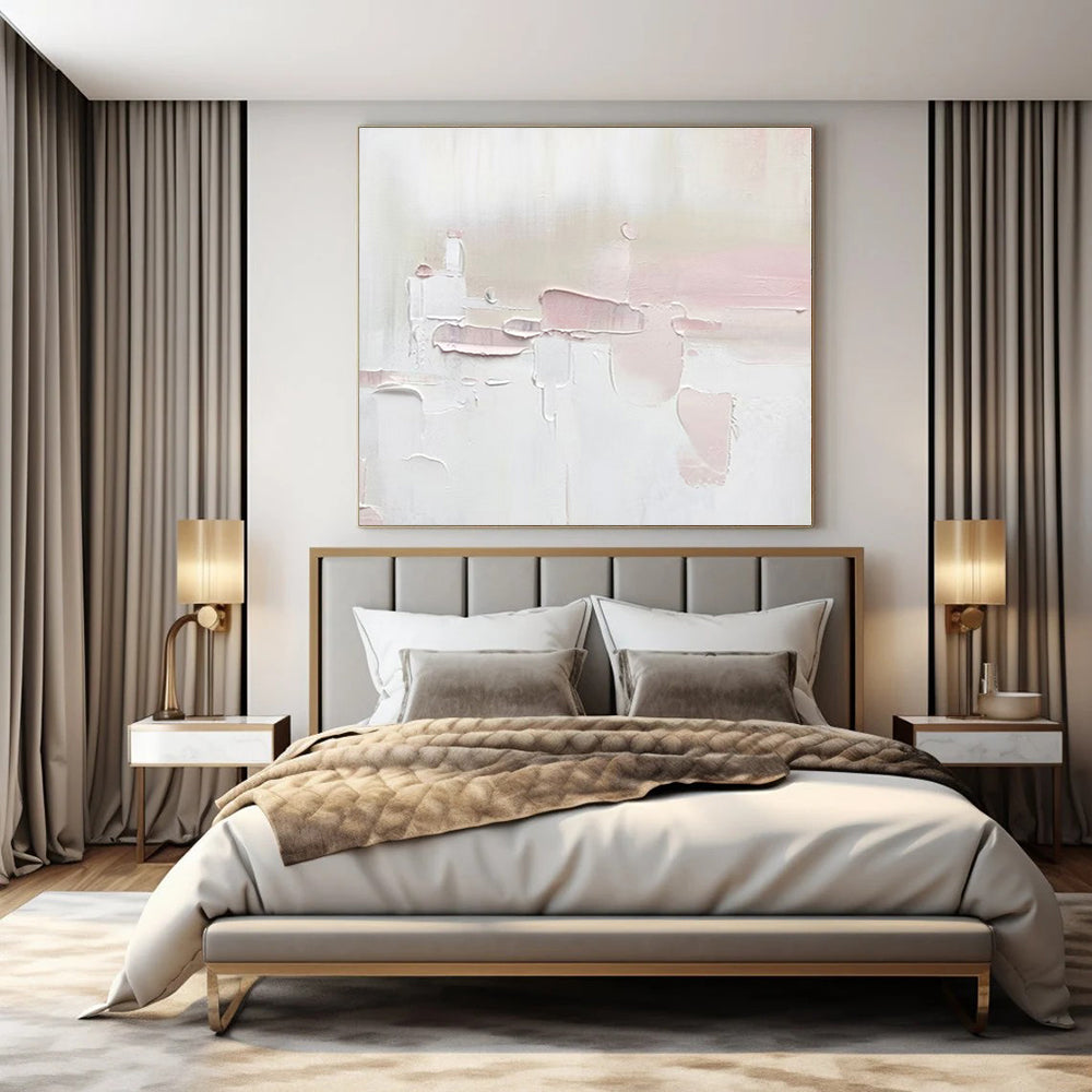 Oversized Custom Hand-Painted Abstract Canvas for Dining Room and Hotel Lobby Lounge