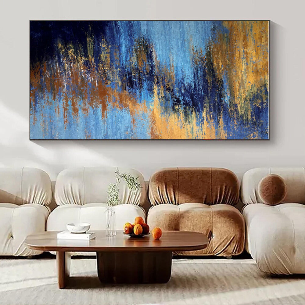 Large Hand-Painted Contemporary Abstract Wall Art for Bedroom Bunk Bed Areas