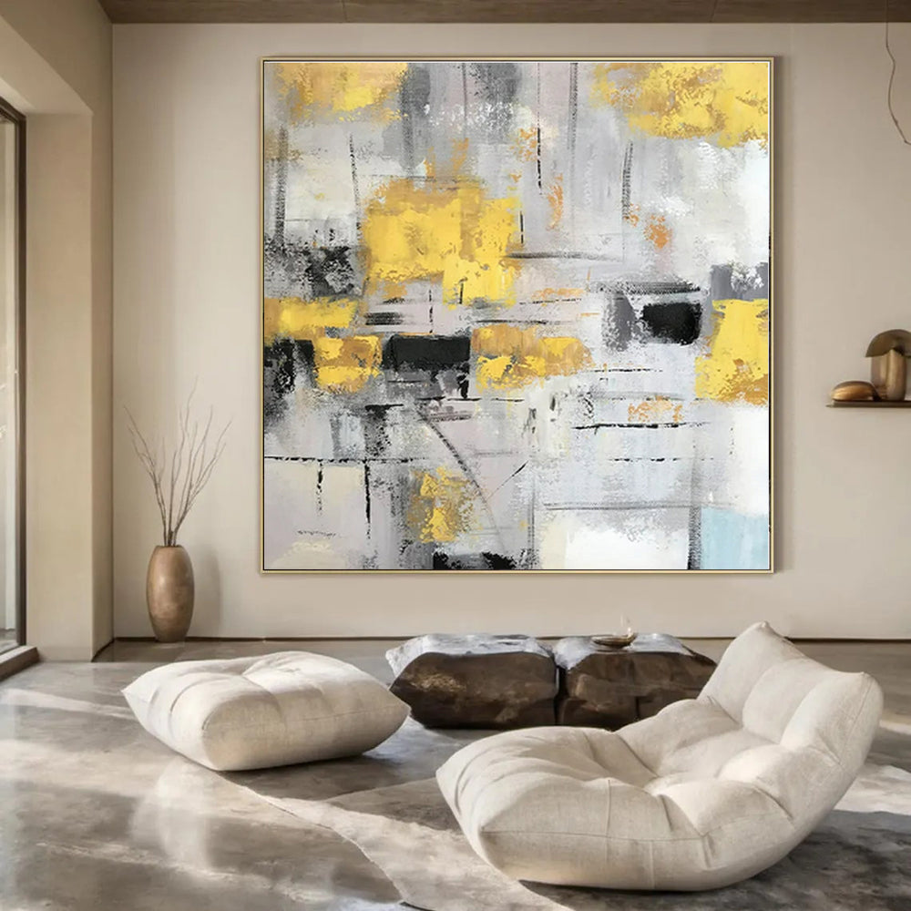 Large Custom Hand-Painted Abstract Wall Decor for Office Print Rooms