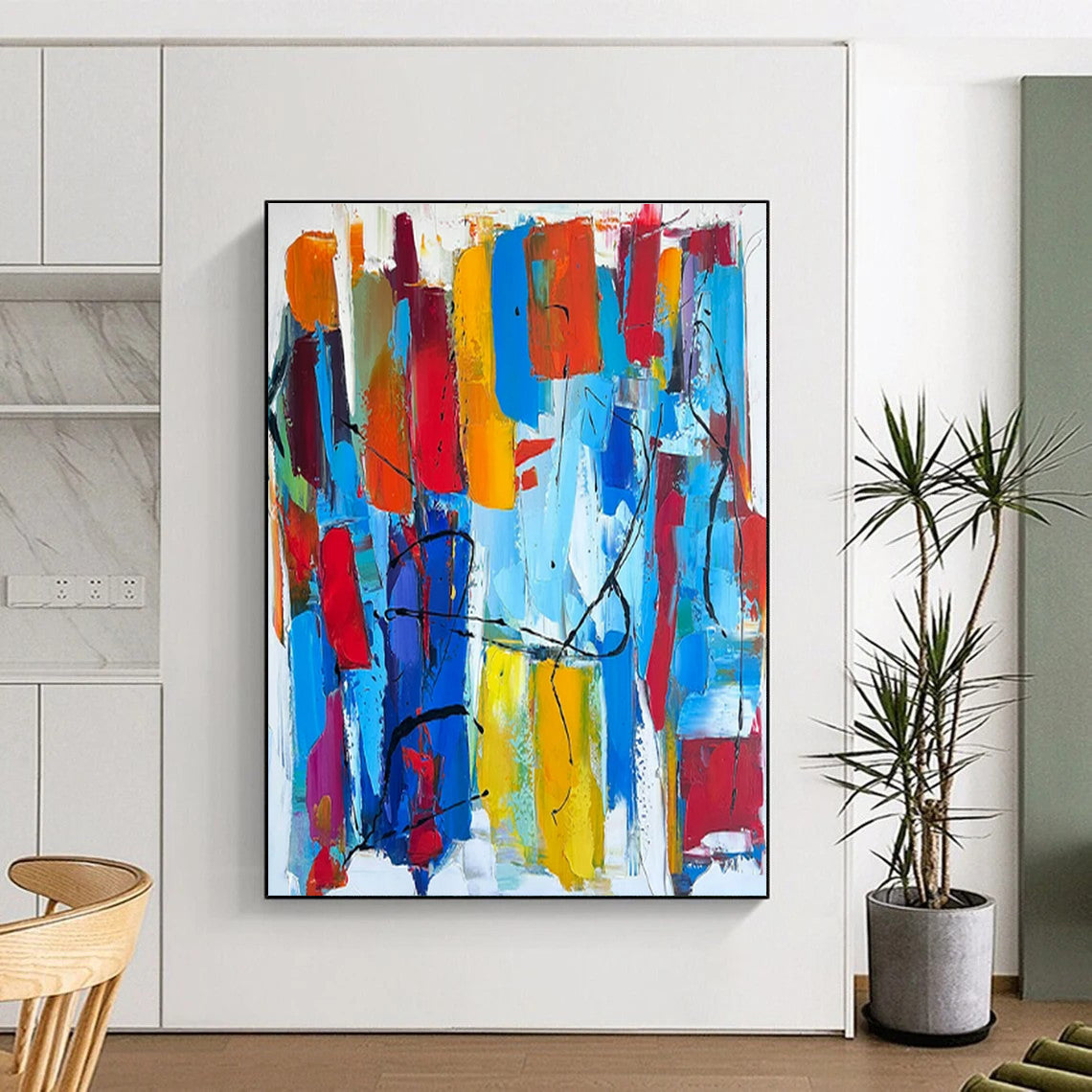 Gigantic Hand-Applied Abstract Painting for Healthcare Facilities LargeART0646