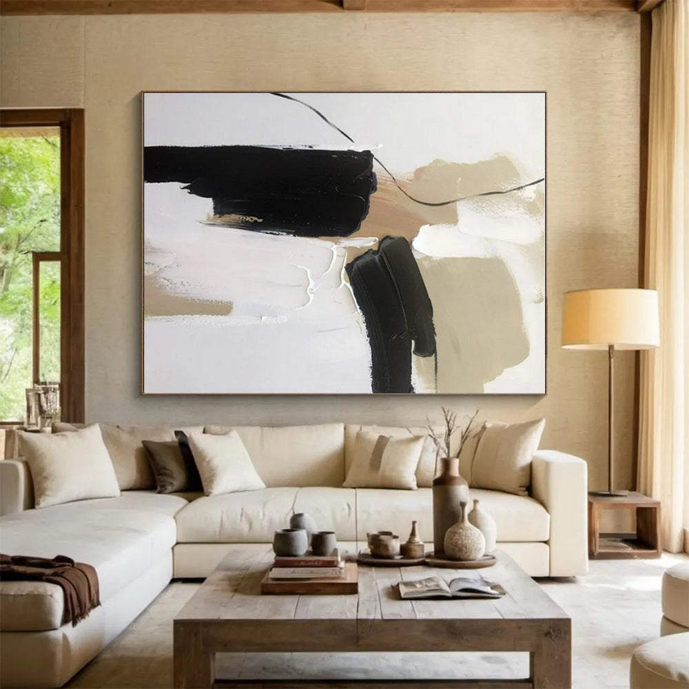 Monumental Modern Abstract Canvas for Home Music Studio Creative Backdrop
