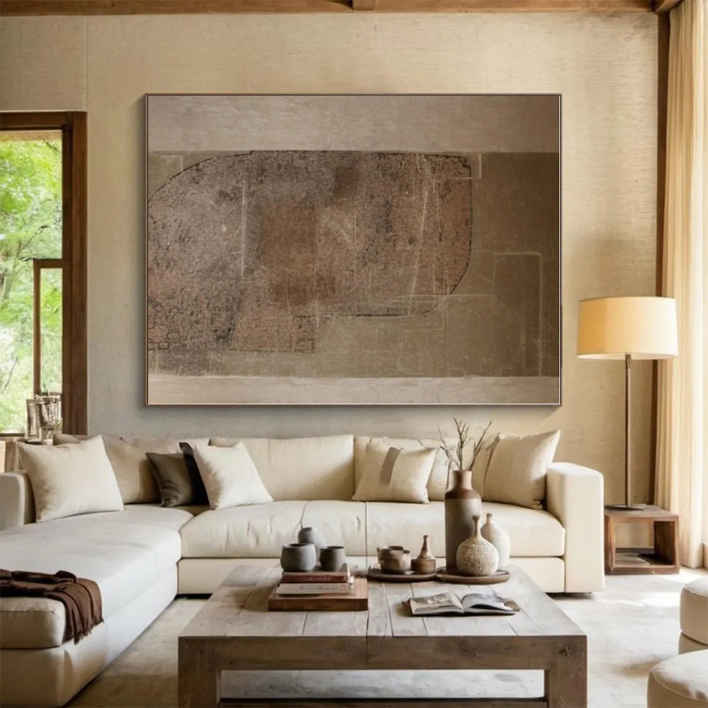 Vast Custom-Made Hand-Painted Abstract Art for Sunroom Serenity Wall