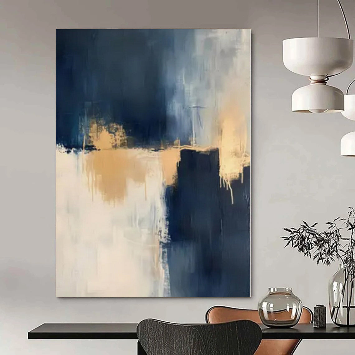 Large Hand-Painted Personalized Abstract Artwork for Office Wellness Rooms