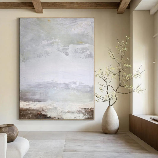 Chic Hand-Painted Abstract Wall Art for Living Room Coffee Table Vignettes