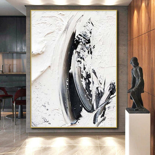 Monumental Abstract Painting for Kitchen Breakfast Nook Feature Wall