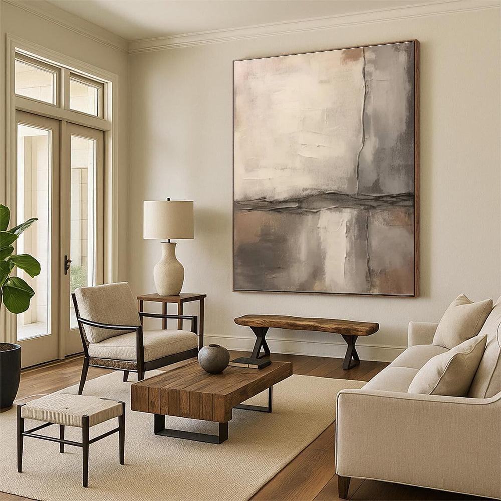 Monumental Abstract Canvas for Nursery Changing Table Wall