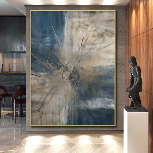 Monumental Contemporary Abstract Canvas for Walk-in Closet Stylish Organization