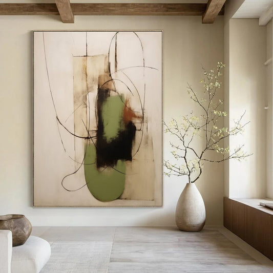 Colossal Hand-Painted Contemporary Abstract Mural for Office Training Halls