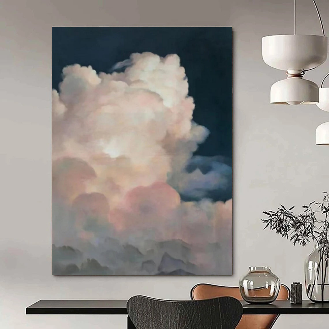 Hand-Painted Bespoke Abstract Mural for Bedroom & Hotel Poolside Cabanas