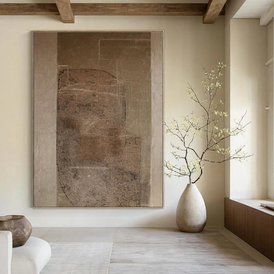 Large-Scale Hand-Painted Contemporary Abstract Mural for Office Entryways