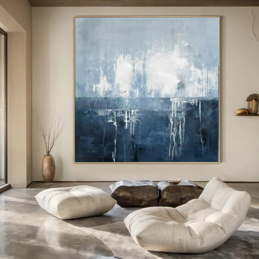 Gigantic Hand-Painted Modern Abstract Fireplace Mantel Centerpiece