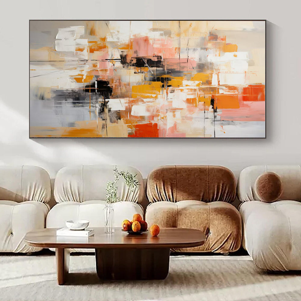 Hand-Painted Bespoke Abstract Canvas for Hallway & Hotel Lobby