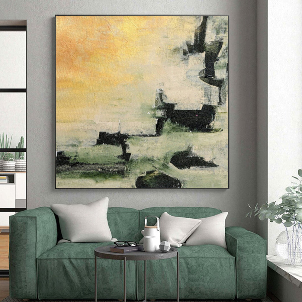 Giant Abstract Nautical Painting - Hand-Painted Acrylic for Beachfront Resort Suites