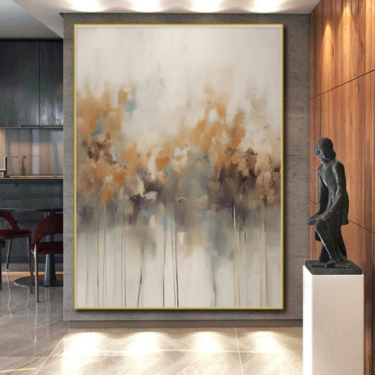 Large-Scale Modern Abstract Wall Art for Bathroom Spa-Like Ambiance Creation