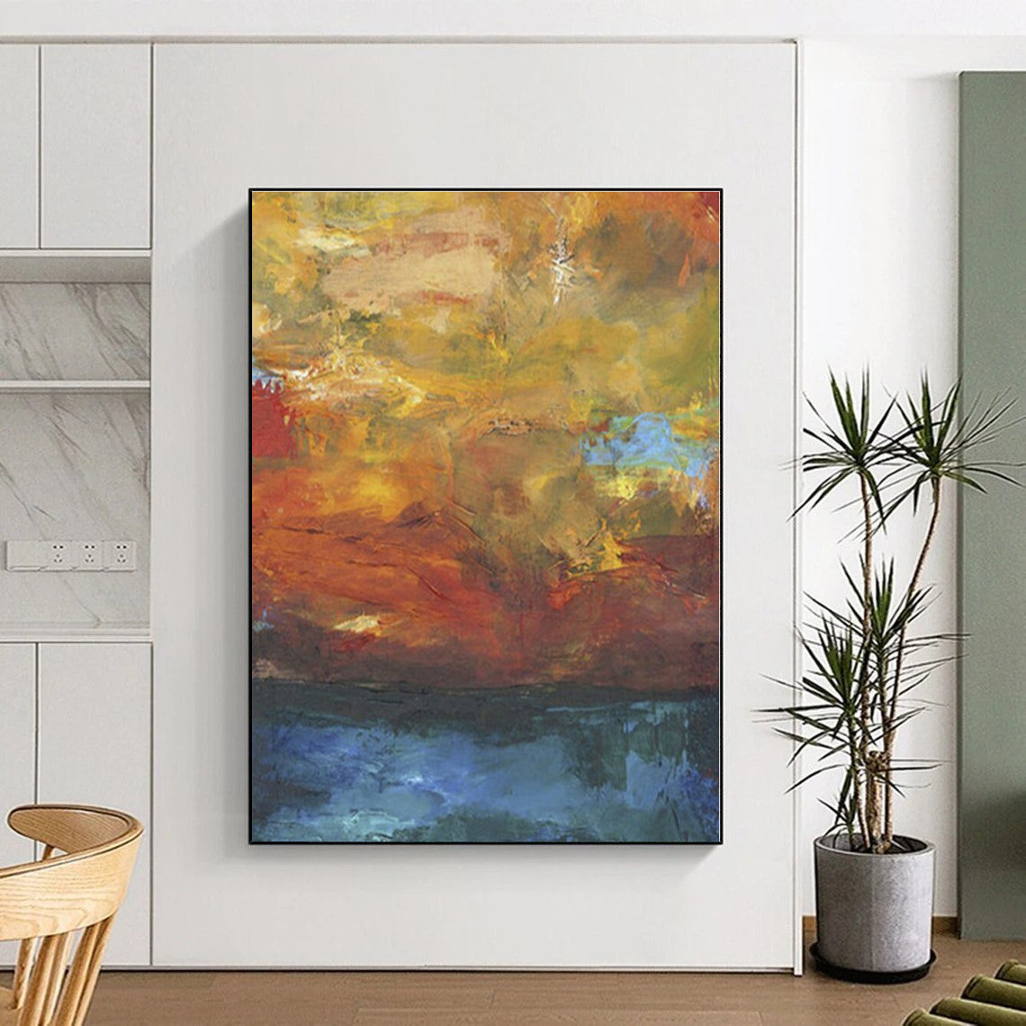 Gigantic Customized Abstract Canvas for Attic Home Office Ceiling
