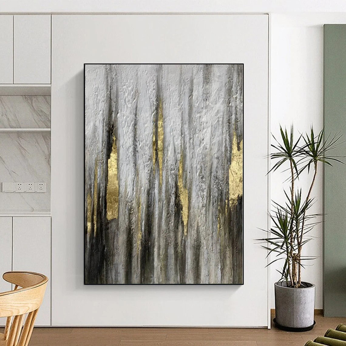 Giant Hand-Painted Abstract Canvas for Nursery Crib Canopy Areas