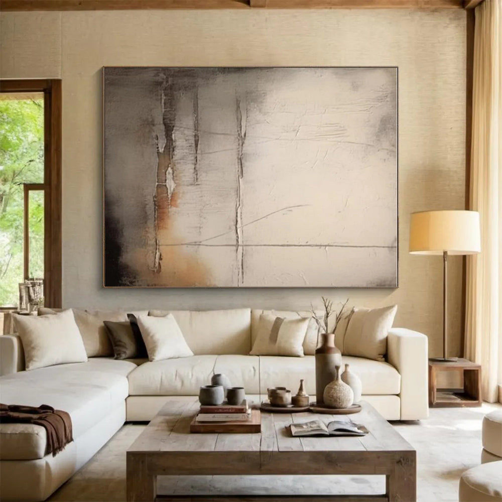 Huge Abstract Painting for Reading Nook Alcove Wall
