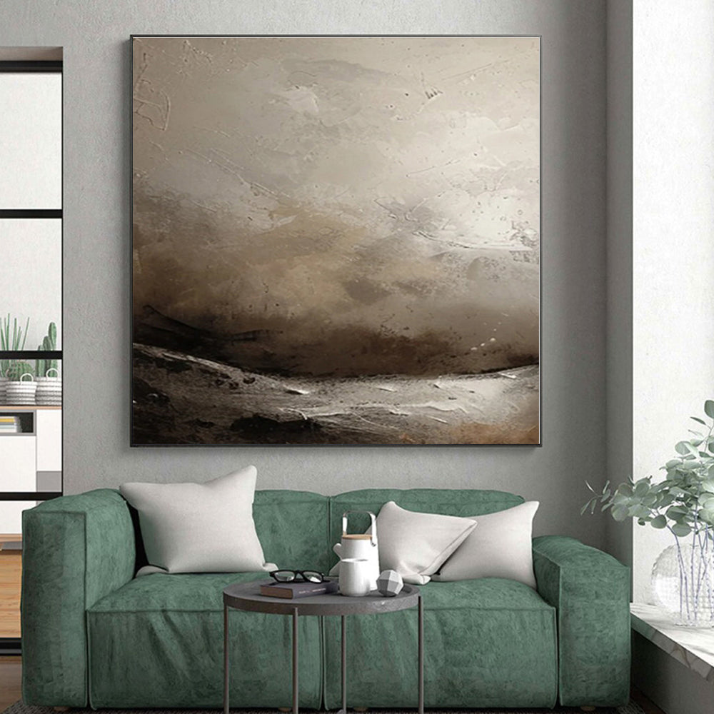 Vast Minimalist Hand-Painted Abstract Art for Sunroom Serenity Wall