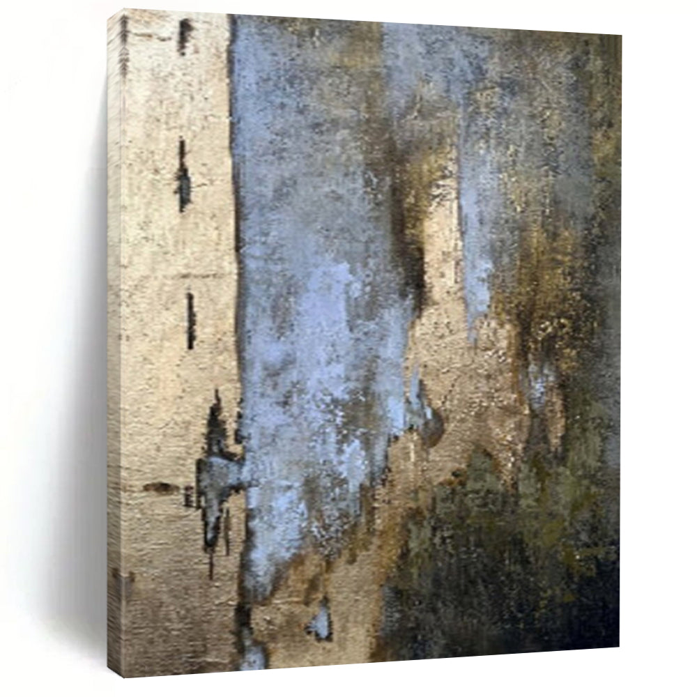 Oversized Hand-Painted Modern Abstract Mural for Upscale Hotel Restaurants