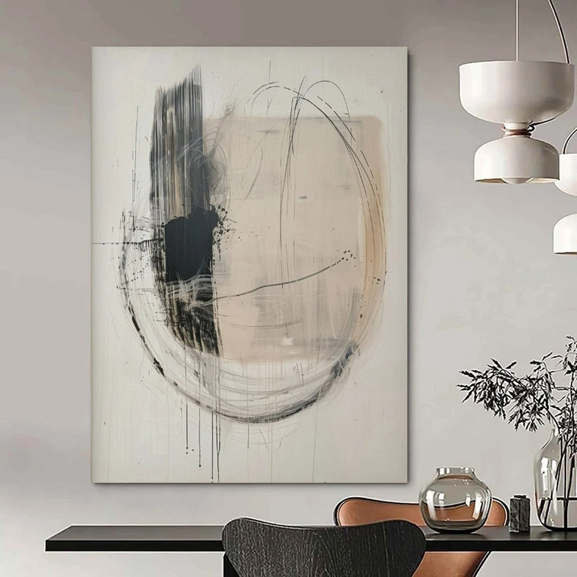 Oversized Hand-Painted Contemporary Abstract Artwork for Art Gallery Feature Walls
