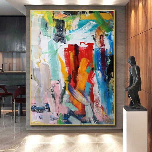 Extra-Large Made-to-Order Abstract Painting for Home Music Studio Wall