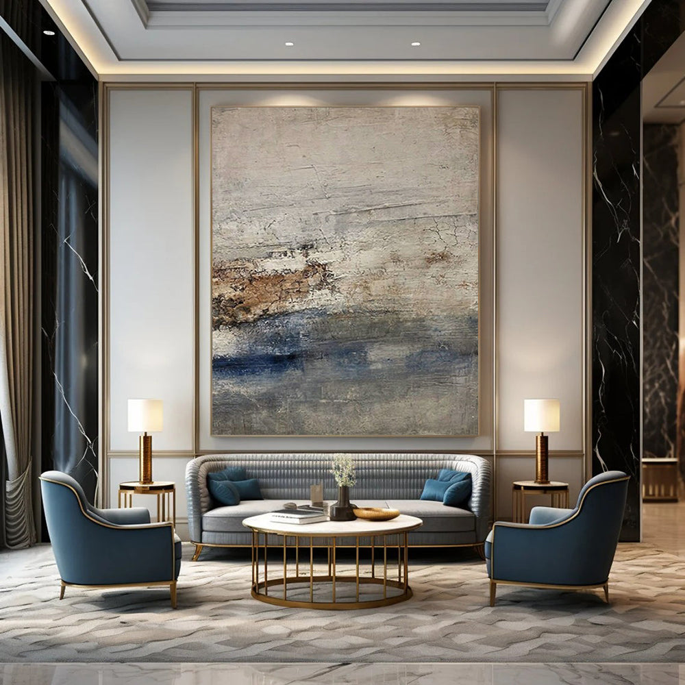 Large-Scale Hand-Painted Contemporary Abstract Coffee Art for Specialty Coffee Roaster Showrooms