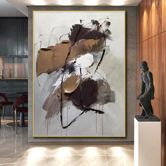 Large-Scale Modern Abstract Art for Attic Living Space Character Building