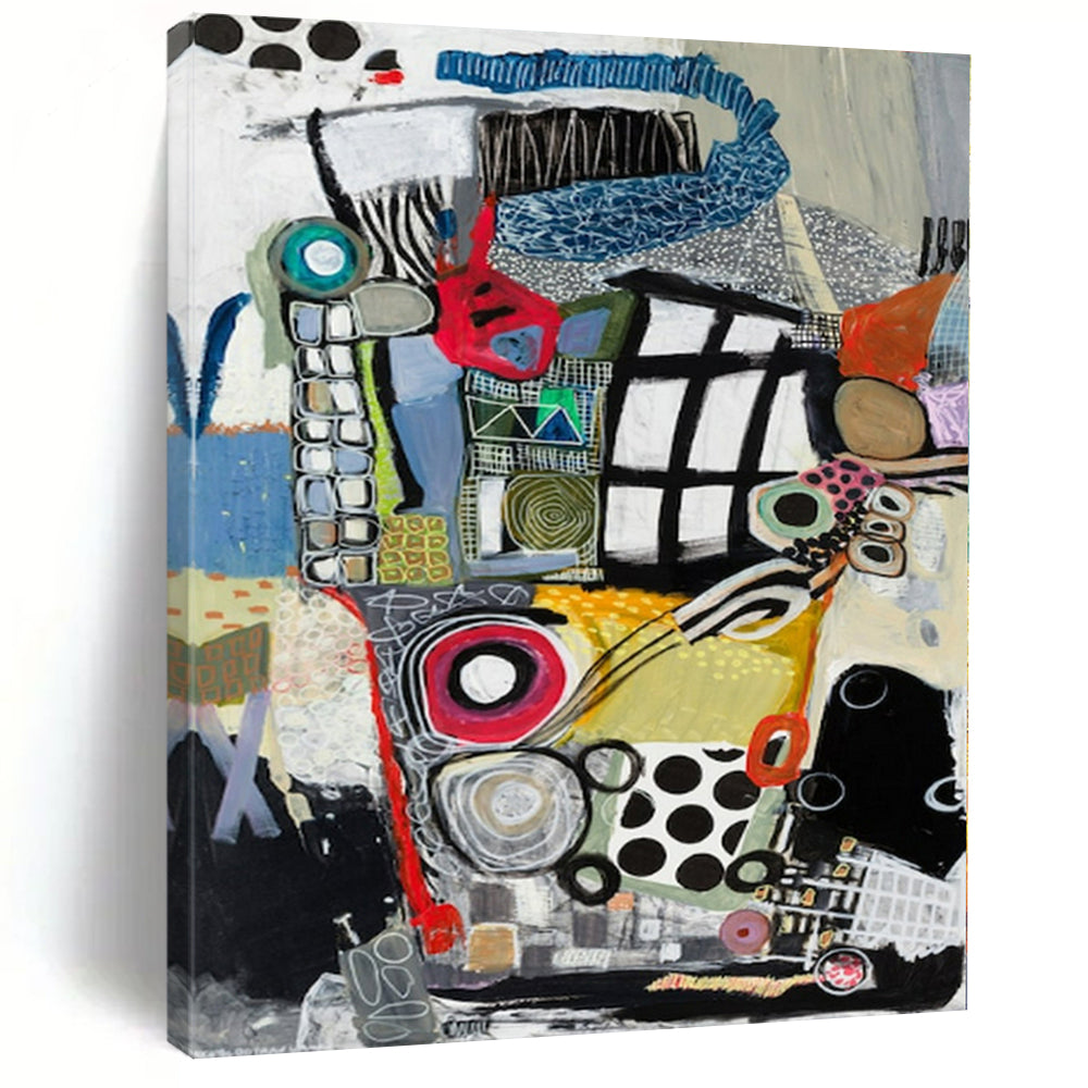 Large-Scale Hand-Painted Contemporary Abstract Canvas for Dining Room Open Walls