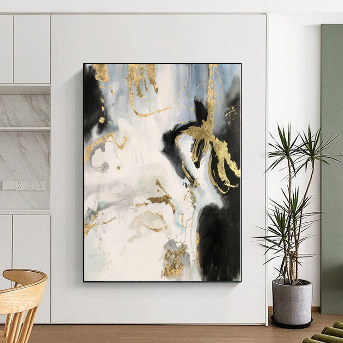 Gigantic Made-to-Order Abstract Painting for Living Room Fireplace Surround