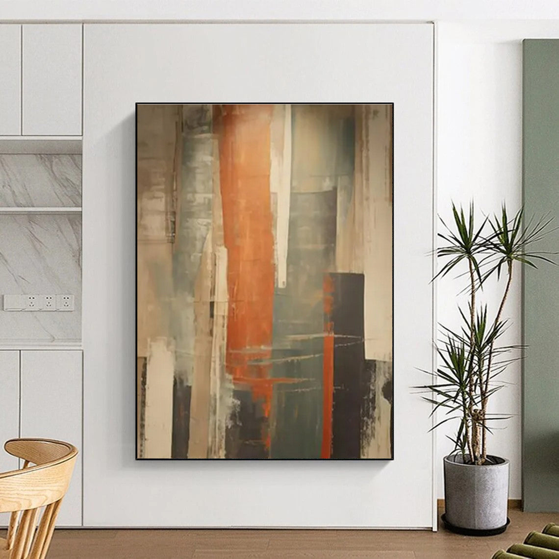 Contemporary Giant Abstract Painting for Master Bedroom Statement Wall