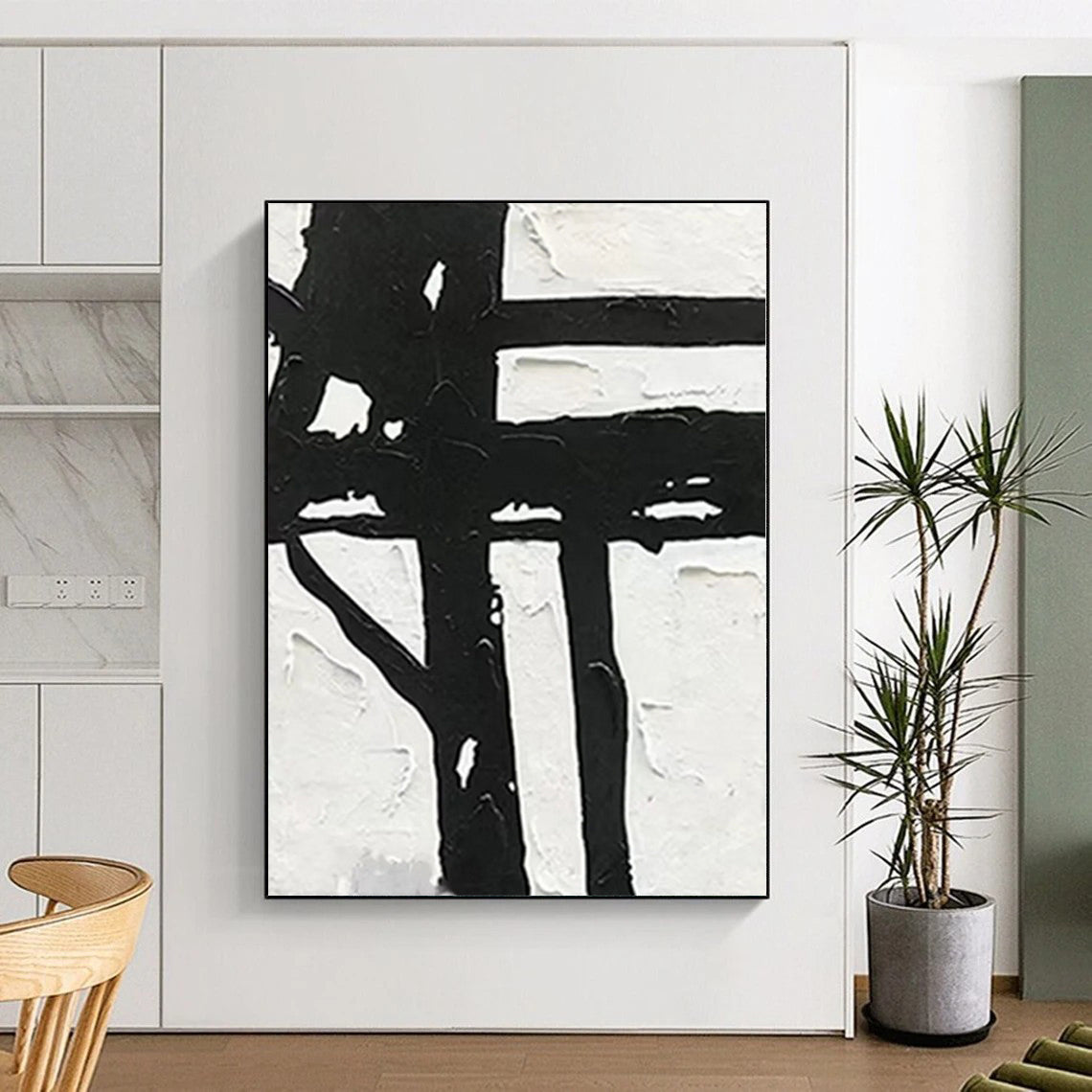 Giant Hand-Painted Abstract Art for Basement Home Theater Feature Walls