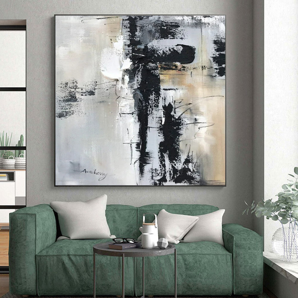 Oversized Modern Abstract Canvas for Reading Nook Relaxing Atmosphere