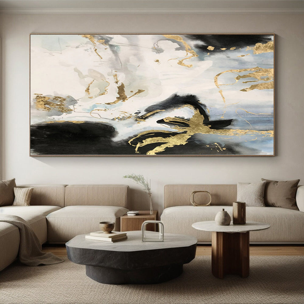 Gigantic Made-to-Order Abstract Painting for Living Room Fireplace Surround