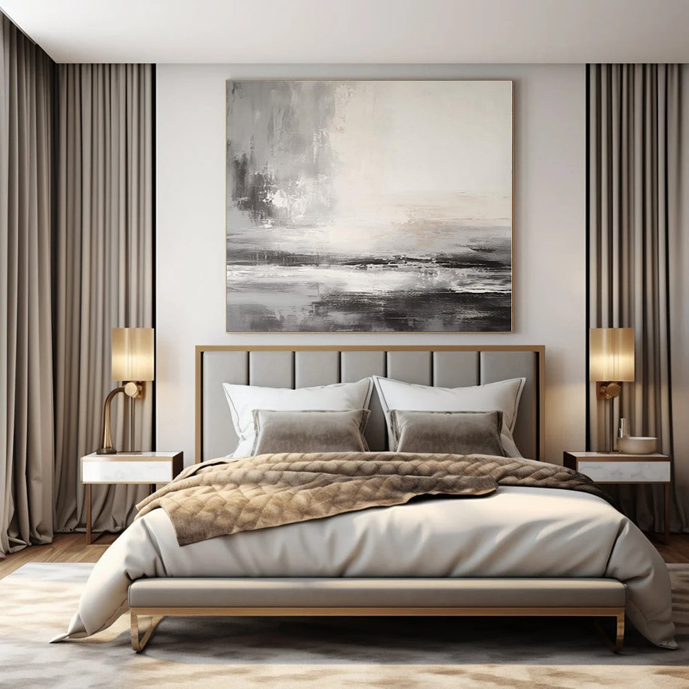 Oversized Custom Hand-Painted Abstract Painting for Office and Hotel Executive Suites