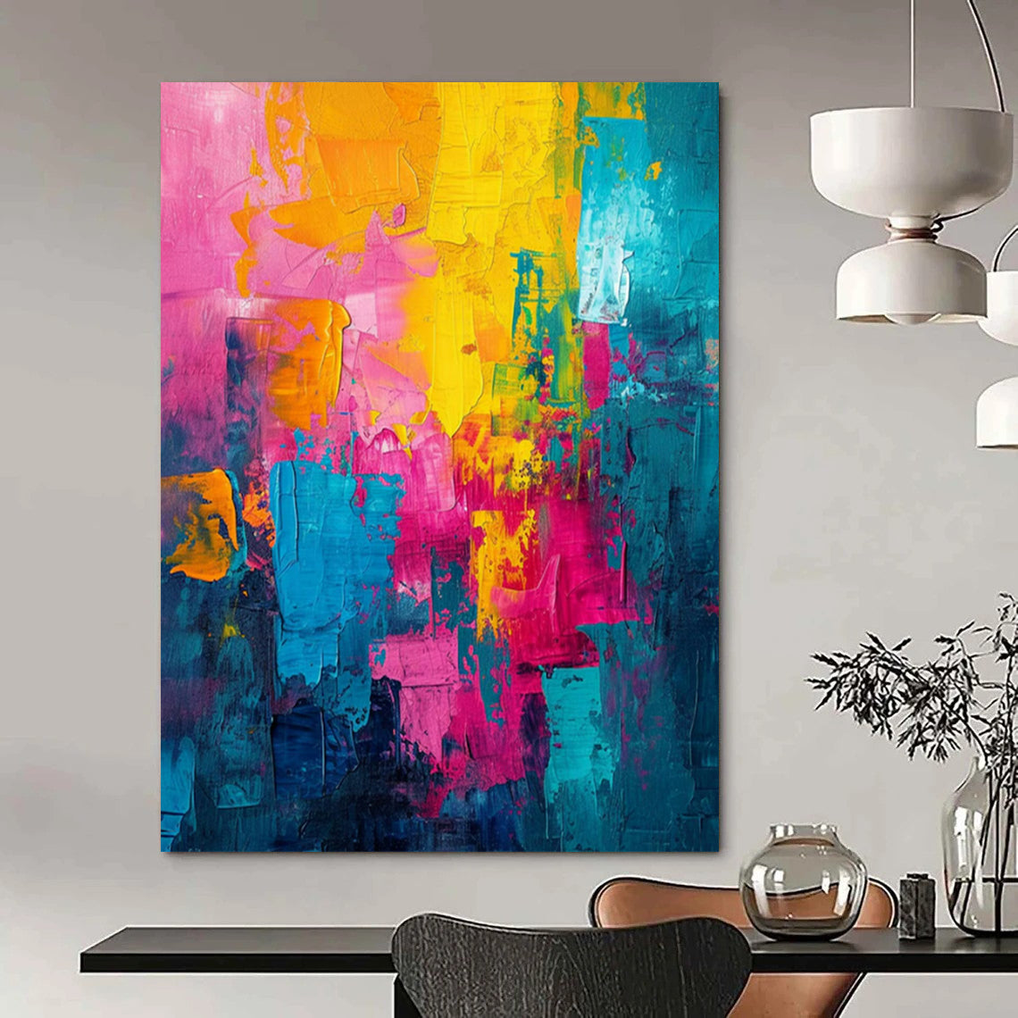 Giant Hand-Painted Contemporary Abstract Art for Villa Home Offices