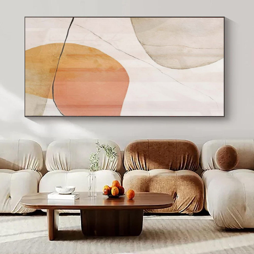 Extra-Huge Hand-Painted Modern Abstract Canvas for Family Home Outdoor Living Rooms