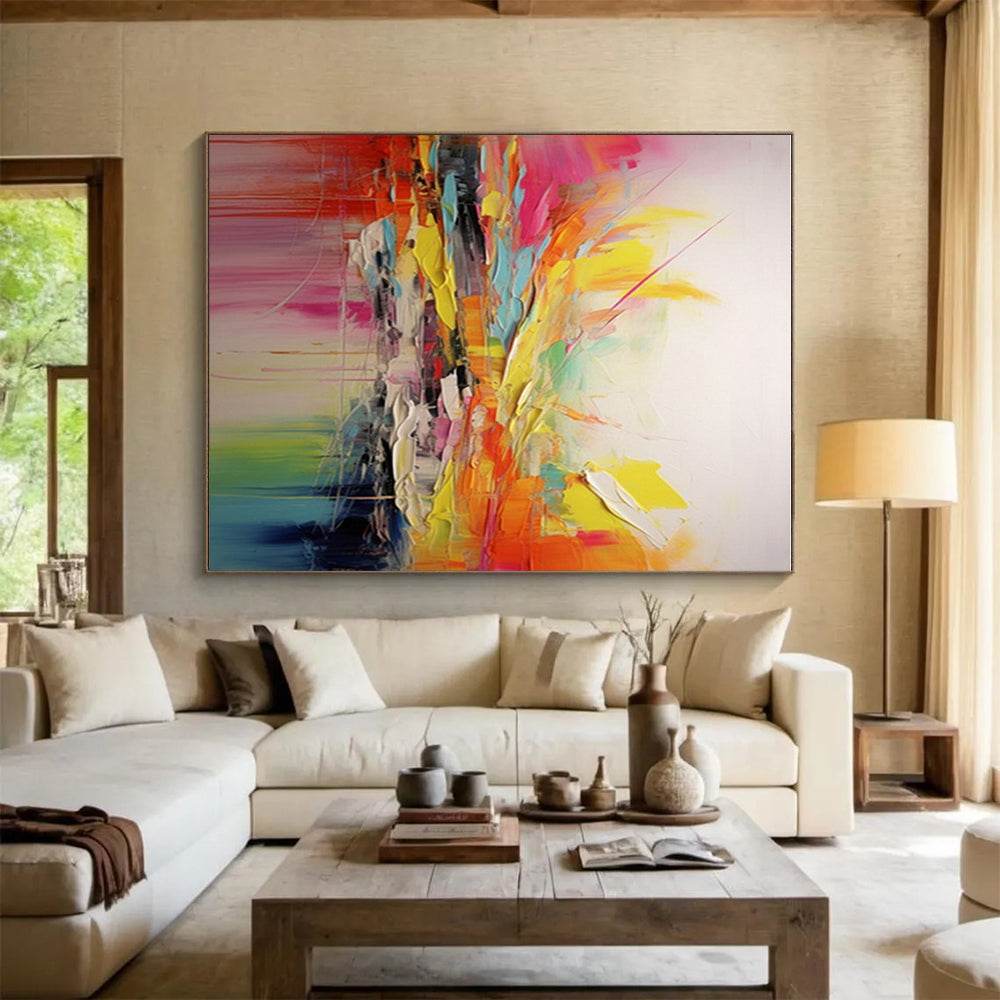 Large-Scale Abstract Art for Dining Room Wall Opposite Window